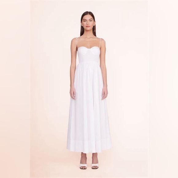 STAUD Landry White Maxi Dress Medium B185 - Picture 1 of 8